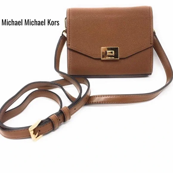 Michael  Kors Cassie Leather Carmel NWT Crossbody Shoulder Bag - Picture 16 of 16